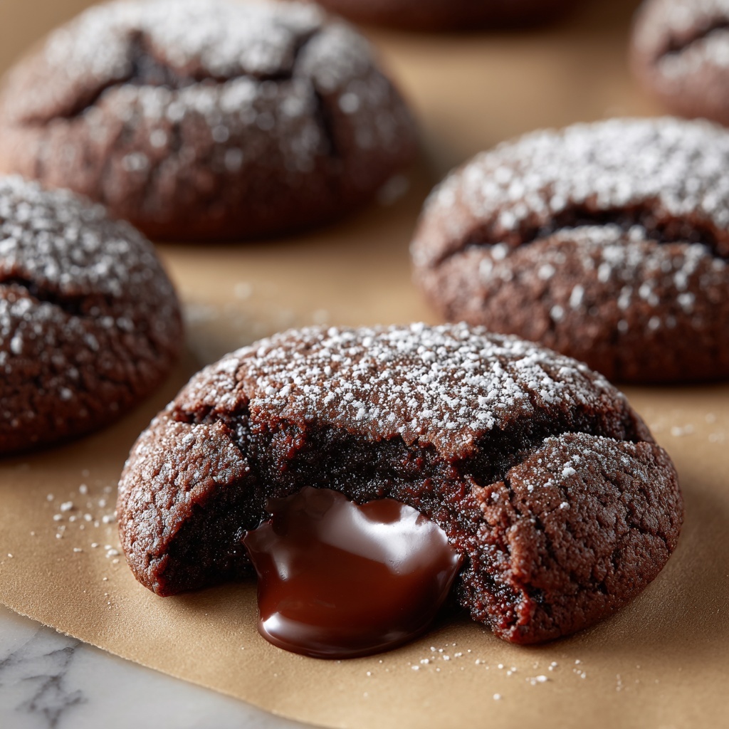 Chocolate Lava Cookies with Gooey Ganache Filling Recipe - Recipe Image