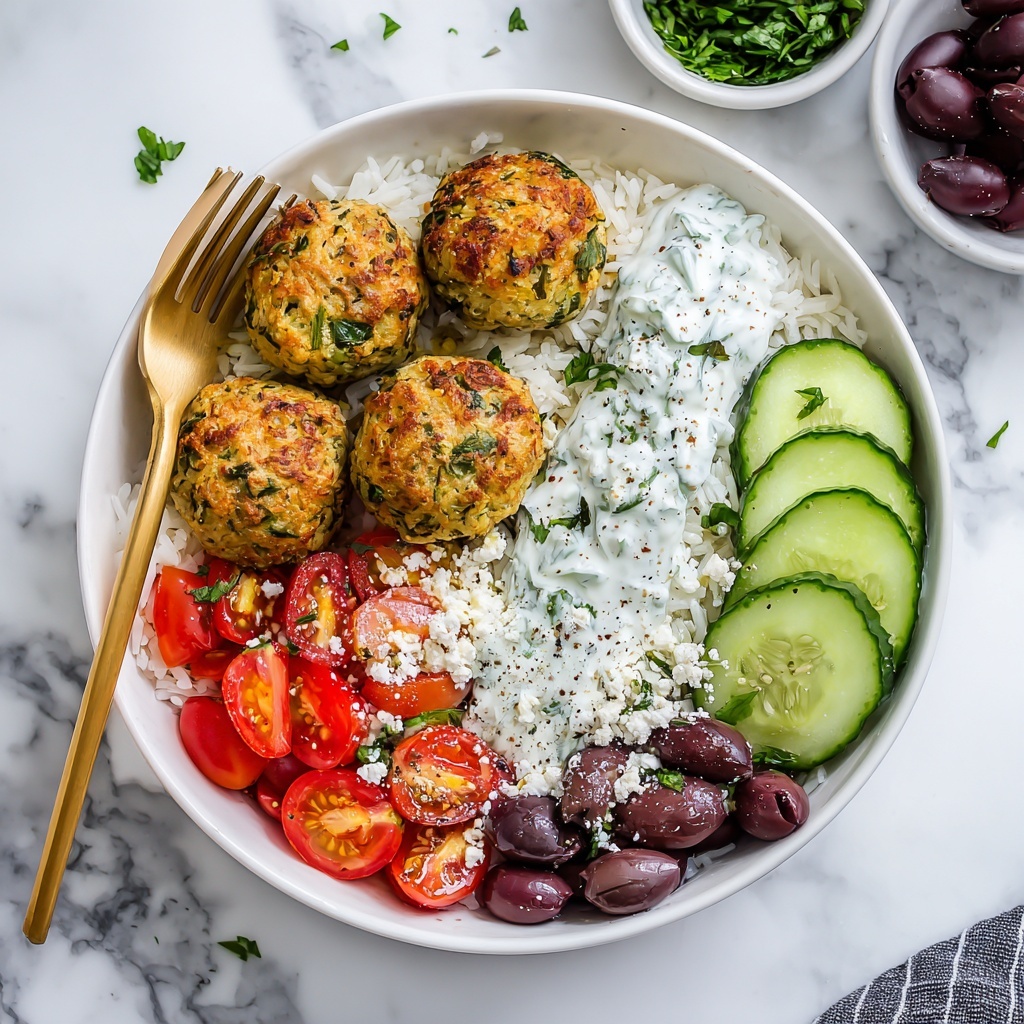 Spinach Feta Turkey Meatballs with Yogurt Sauce Recipe - Recipe Image