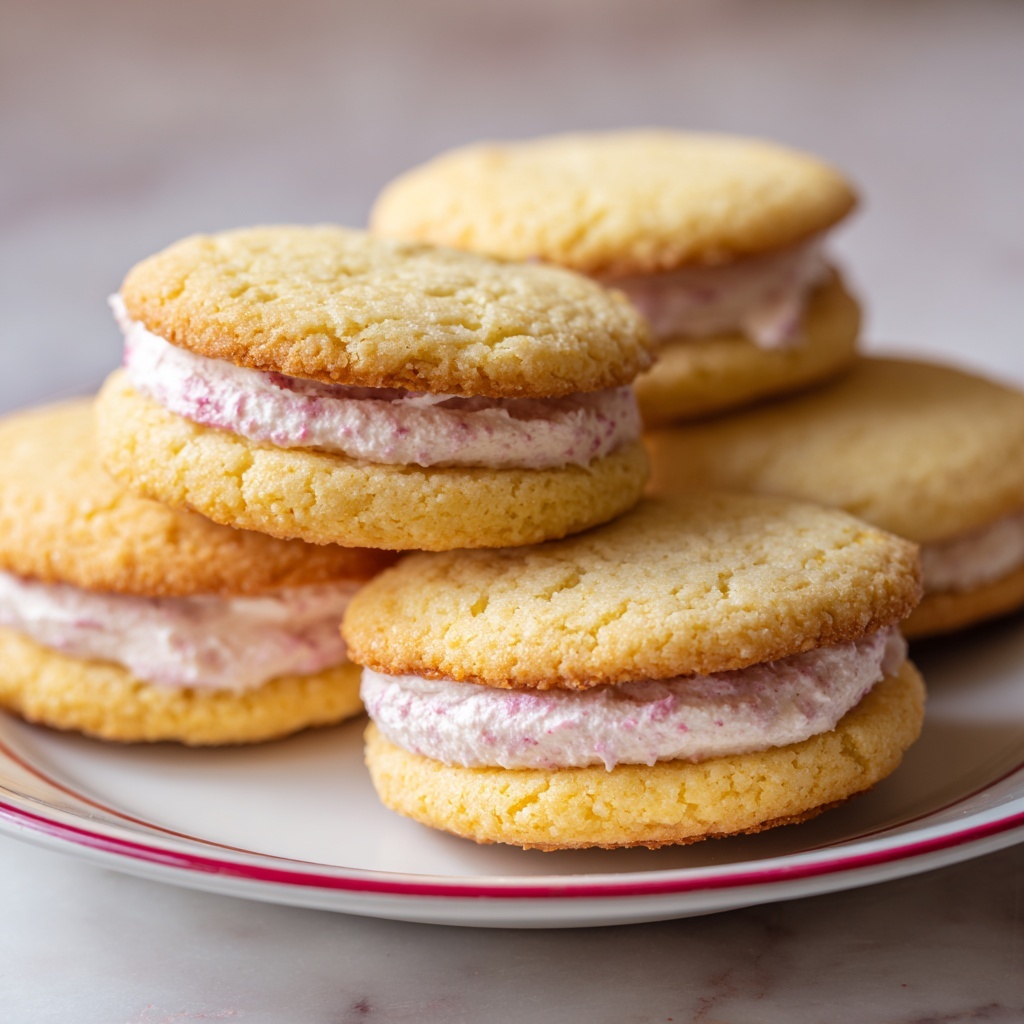Lemon Strawberry Cheesecake Sandwich Cookies Recipe - Recipe Image