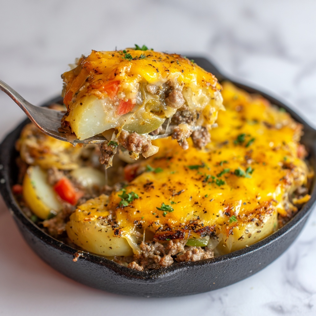 Hobo Casserole with Ground Beef and Cheddar Recipe - Recipe Image