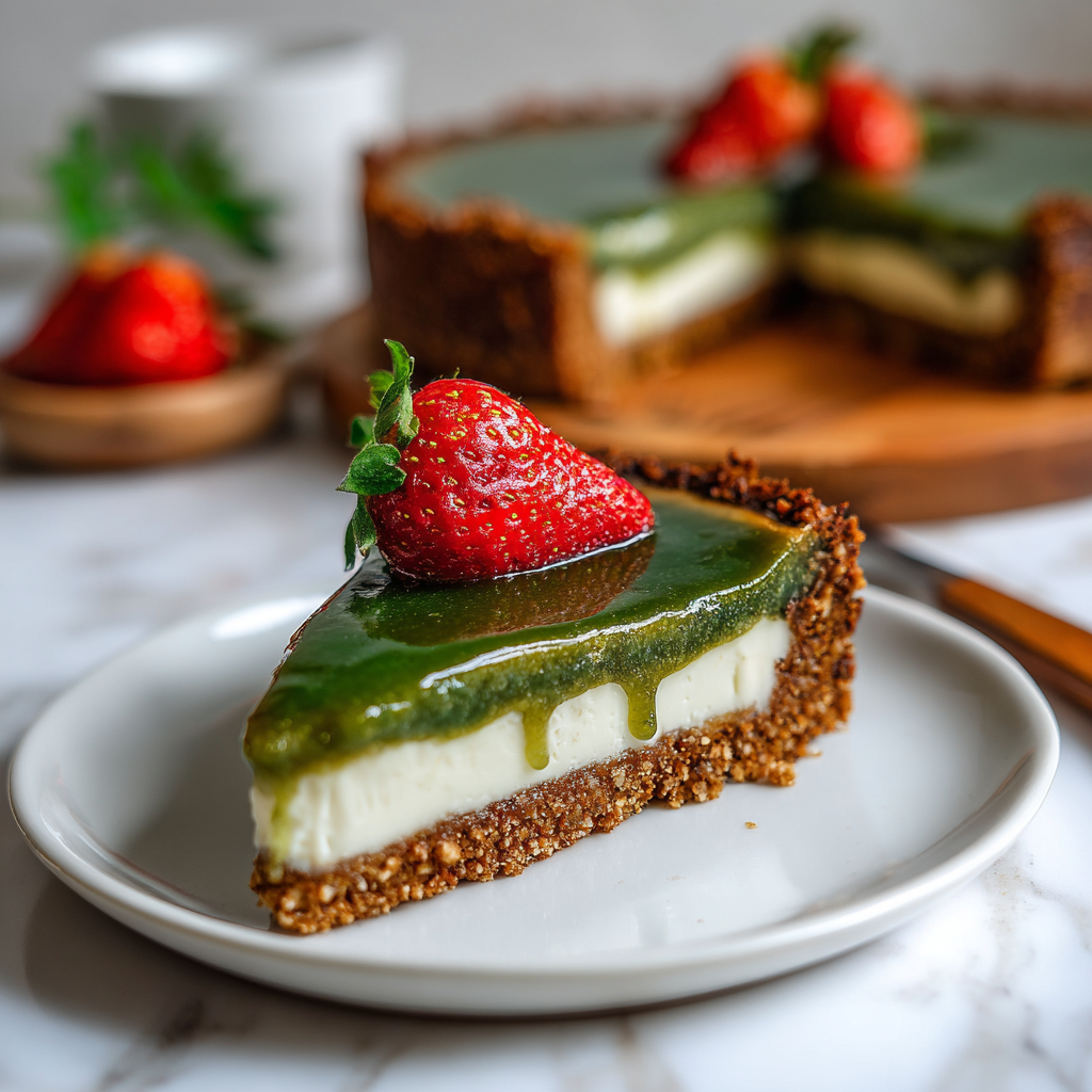 No Bake Pistachio Cheesecake Recipe - Recipe Image