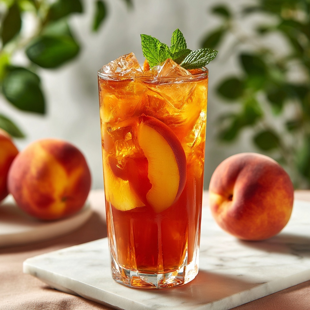 Peach Hibiscus Sunset Tea: Your Refreshing Summer Sip Recipe - Recipe Image